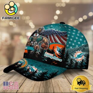 NFL Miami Dolphins Mascot Logo Custom Name Baseball Cap