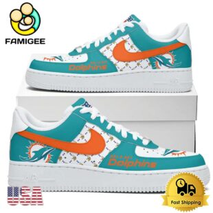 NFL Miami Dolphins New Logo Design Custom Air Force 1 Shoes