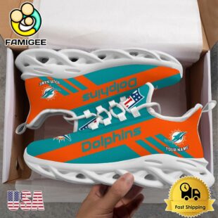 NFL Miami Dolphins Patriotic Style Custom Name Max Soul Shoes