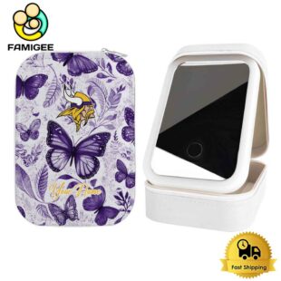 NFL Minnesota Vikings Beautiful Butterfly Custom Led Makeup Box