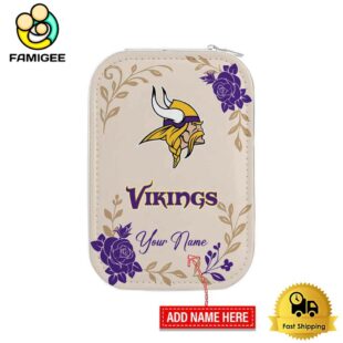 NFL Minnesota Vikings Lips Flower Gathering Pattern Custom Led Makeup Box