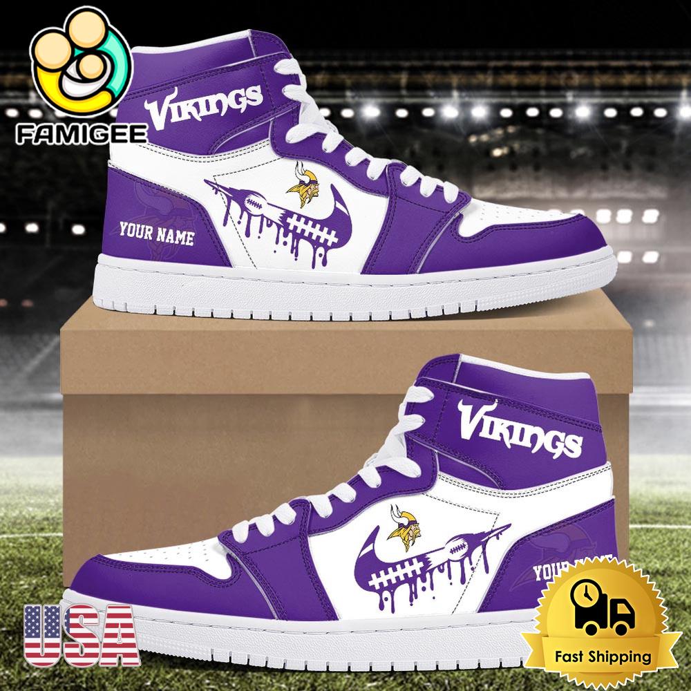 NFL Minnesota Vikings Logo Edition Custom Air Jordan 1 Shoes NFL Minnesota Vikings Logo Edition Custom Air Jordan 1 Shoes