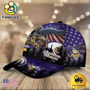 NFL Minnesota Vikings Mascot Logo Custom Name Baseball Cap