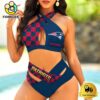 NFL New England Patriots Custom Sports Women Crisscross Swimsuit