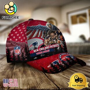 NFL New England Patriots Mascot Logo Custom Name Baseball Cap