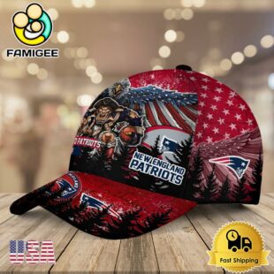 NFL New England Patriots Mascot Logo Custom Name Baseball Cap