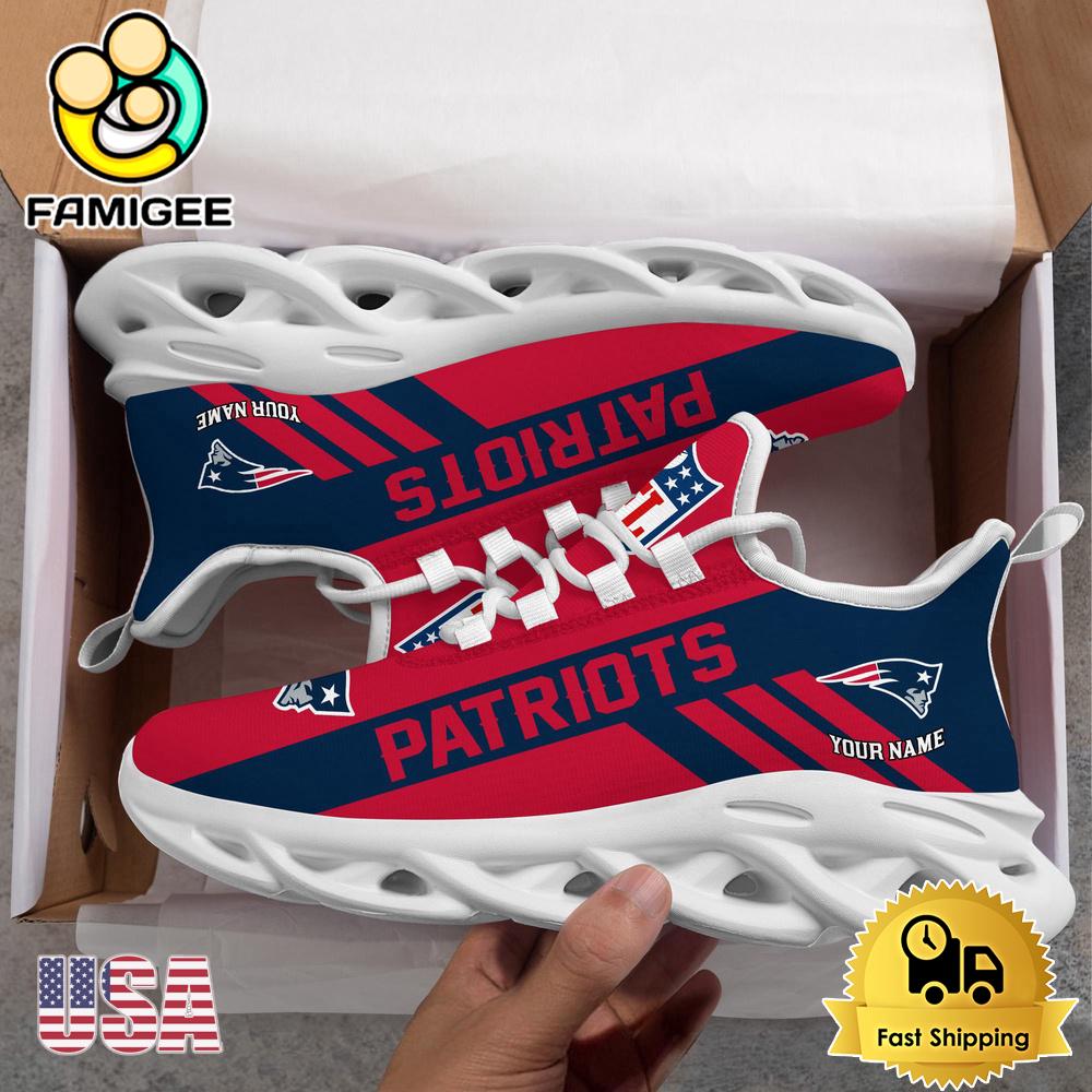 NFL New England Patriots Patriotic Style Custom Name Max Soul Shoes NFL New England Patriots Patriotic Style Custom Name Max Soul Shoes