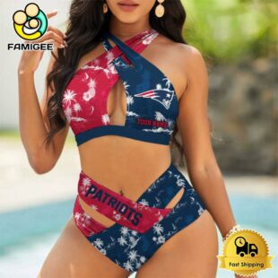 NFL New England Patriots Team Logo Women Crisscross Swimsuit