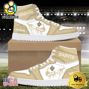 NFL New Orleans Saints Logo Edition Custom Air Jordan 1 Shoes