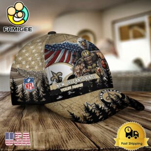 NFL New Orleans Saints Mascot Logo Custom Name Baseball Cap