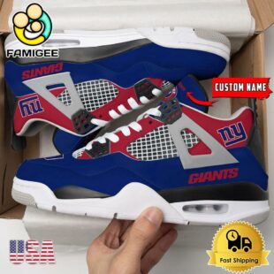NFL New York Giants Classic Team Logo Custom Air Jordan 4 Shoes