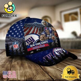 NFL New York Giants Mascot Logo Custom Name Baseball Cap
