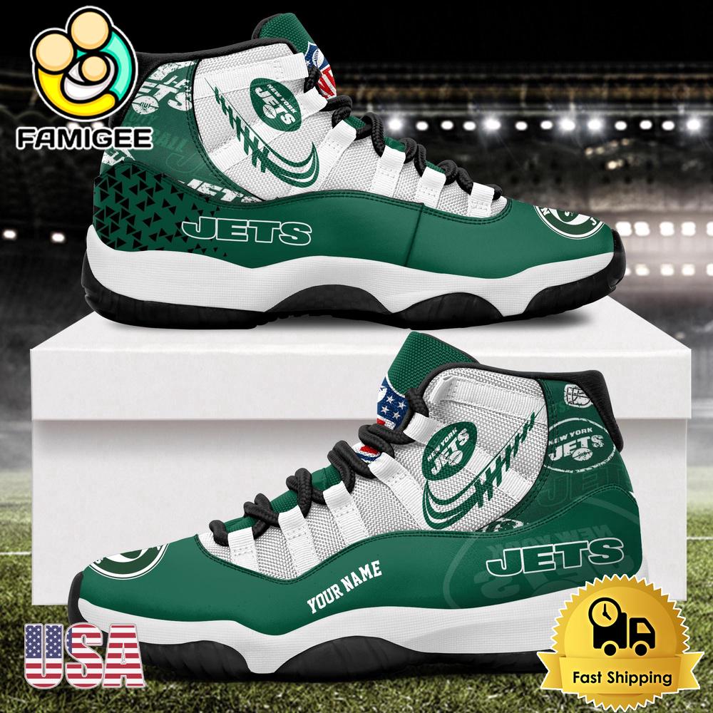 NFL New York Jets Every Down Counts Custom Air Jordan 11 Shoes NFL New York Jets Every Down Counts Custom Air Jordan 11 Shoes