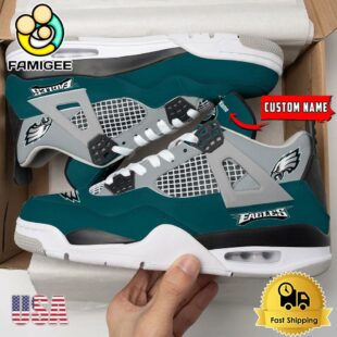 NFL Philadelphia Eagles Classic Team Logo Custom Air Jordan 4 Shoes