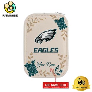 NFL Philadelphia Eagles Lips Flower Gathering Pattern Custom Led Makeup Box