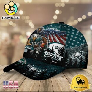 NFL Philadelphia Eagles Mascot Logo Custom Name Baseball Cap