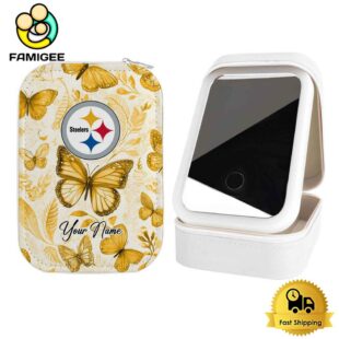 NFL Pittsburgh Steelers Beautiful Butterfly Custom Led Makeup Box