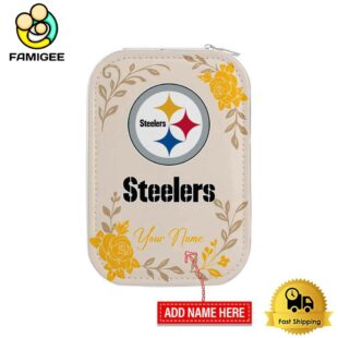 NFL Pittsburgh Steelers Lips Flower Gathering Pattern Custom Led Makeup Box