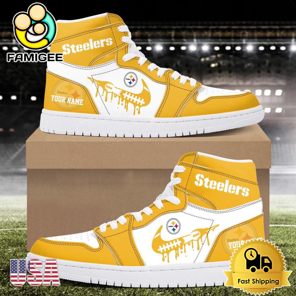 NFL Pittsburgh Steelers Logo Edition Custom Air Jordan 1 Shoes NFL Pittsburgh Steelers Logo Edition Custom Air Jordan 1 Shoes