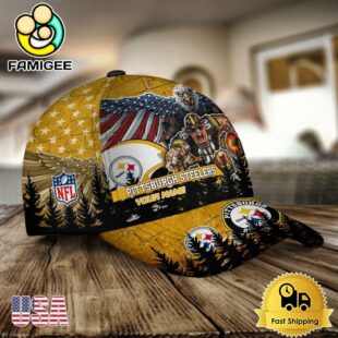 NFL Pittsburgh Steelers Mascot Logo Custom Name Baseball Cap