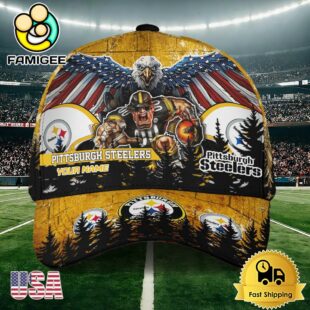 NFL Pittsburgh Steelers Mascot Logo Custom Name Baseball Cap