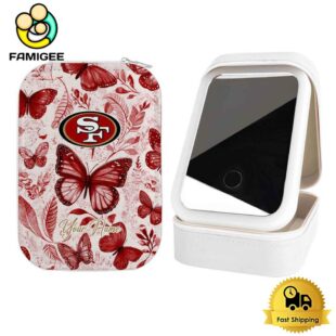 NFL San Francisco 49ers Beautiful Butterfly Custom Led Makeup Box