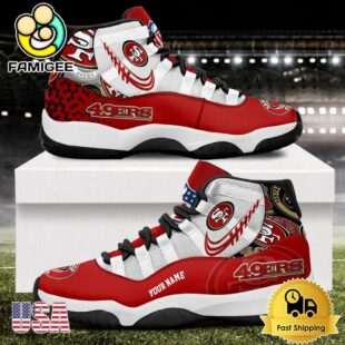 NFL San Francisco 49ers Every Down Counts Custom Air Jordan 11 Shoes
