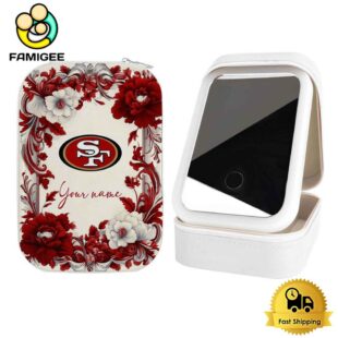 NFL San Francisco 49ers Flower Frame Pattern Custom Led Makeup Box