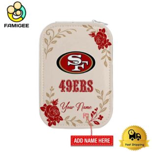 NFL San Francisco 49ers Lips Flower Gathering Pattern Custom Led Makeup Box