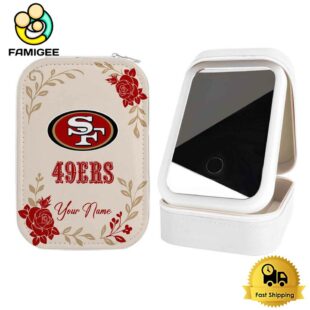 NFL San Francisco 49ers Lips Flower Gathering Pattern Custom Led Makeup Box