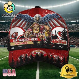 NFL San Francisco 49ers Mascot Logo Custom Name Baseball Cap