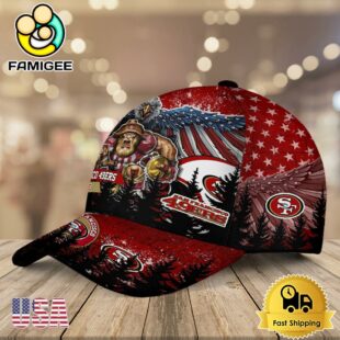 NFL San Francisco 49ers Mascot Logo Custom Name Baseball Cap
