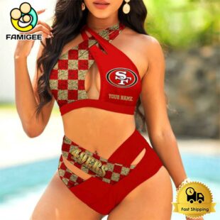 NFL San Francisco49ers Custom Sports Women Crisscross Swimsuit