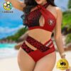 NFL San Francisco49ers One Piece Women Crisscross Swimsuit