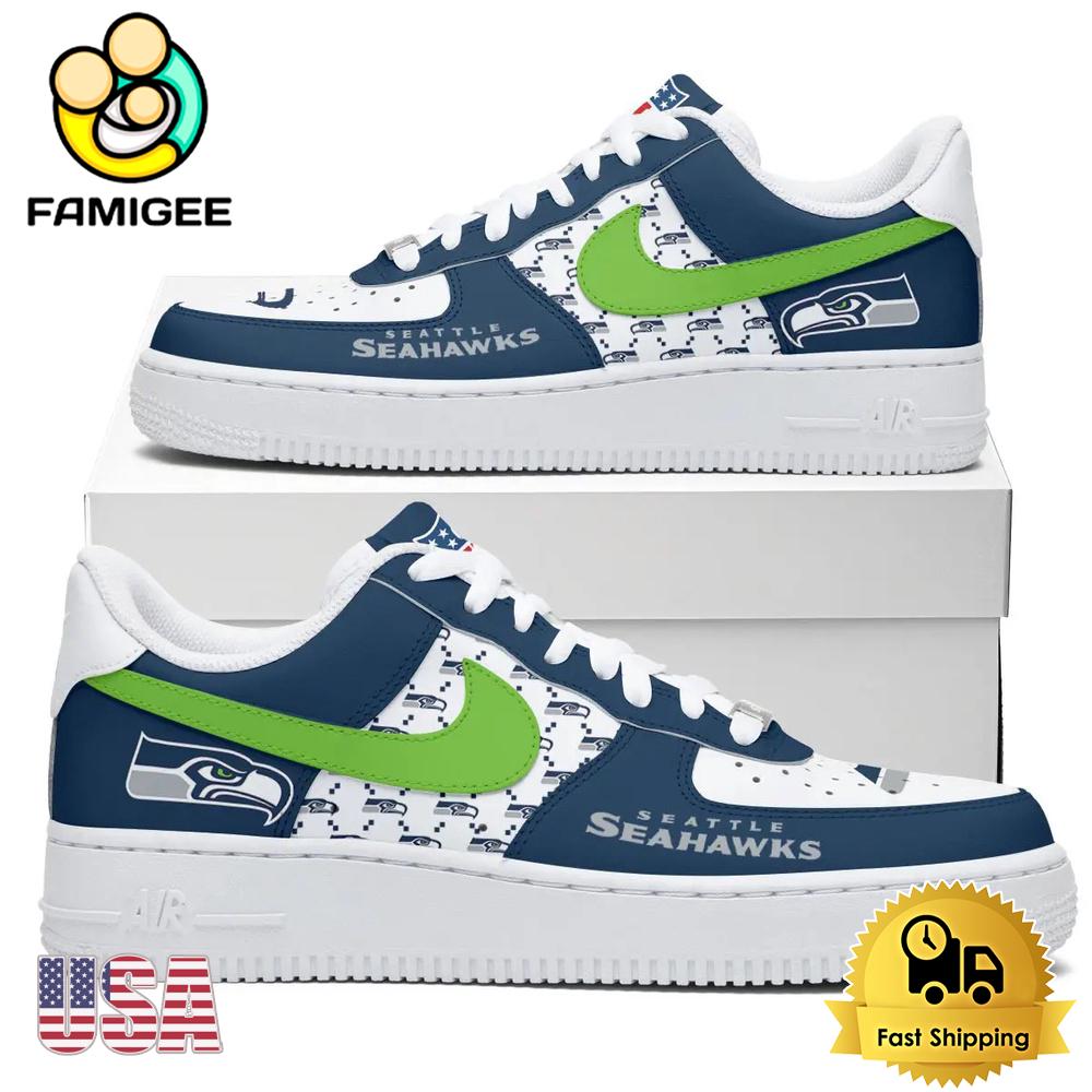 NFL Seattle Seahawks New Logo Design Custom Air Force 1 Shoes NFL Seattle Seahawks New Logo Design Custom Air Force 1 Shoes