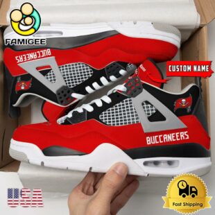 NFL Tampa Bay Buccaneers Classic Team Logo Custom Air Jordan 4 Shoes