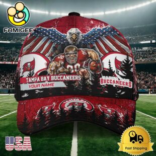 NFL Tampa Bay Buccaneers Mascot Logo Custom Name Baseball Cap