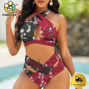 NFL Tampa Bay Buccaneers Team Logo Women Crisscross Swimsuit
