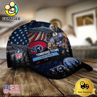 NFL Tennessee Titans Mascot Logo Custom Name Baseball Cap