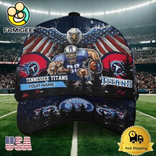 NFL Tennessee Titans Mascot Logo Custom Name Baseball Cap