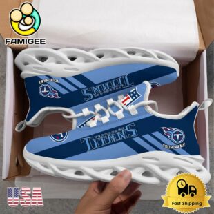 NFL Tennessee Titans Patriotic Style Custom Name Max Soul Shoes