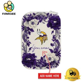 NFL Vikings Flower Frame Pattern Custom Led Makeup Box