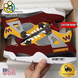 NFL Washington Commanders Classic Team Logo Custom Air Jordan 4 Shoes