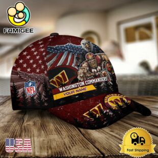 NFL Washington Commanders Mascot Logo Custom Name Baseball Cap