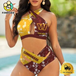 NFL Washington Commanders Team Logo Women Crisscross Swimsuit