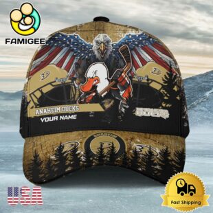 NHL Anaheim Ducks Mascot Logo Custom Name Baseball Cap