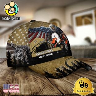 NHL Anaheim Ducks Mascot Logo Custom Name Baseball Cap