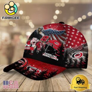 NHL Carolina Hurricanes Mascot Logo Custom Name Baseball Cap