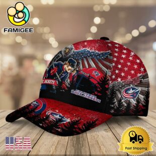NHL Columbus Blue Jackets Mascot Logo Custom Name Baseball Cap