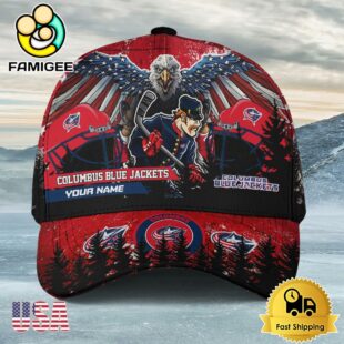 NHL Columbus Blue Jackets Mascot Logo Custom Name Baseball Cap